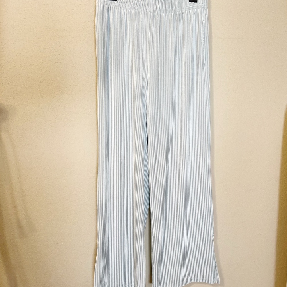 Colsie Light Blue Velour Ribbed Pants